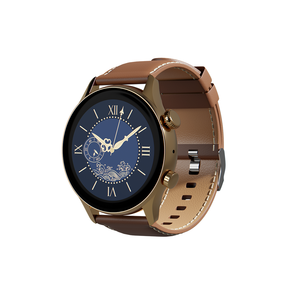 ORYX Gleam4 (Cadran Cuivre doré Bracelet Cuir Marron)