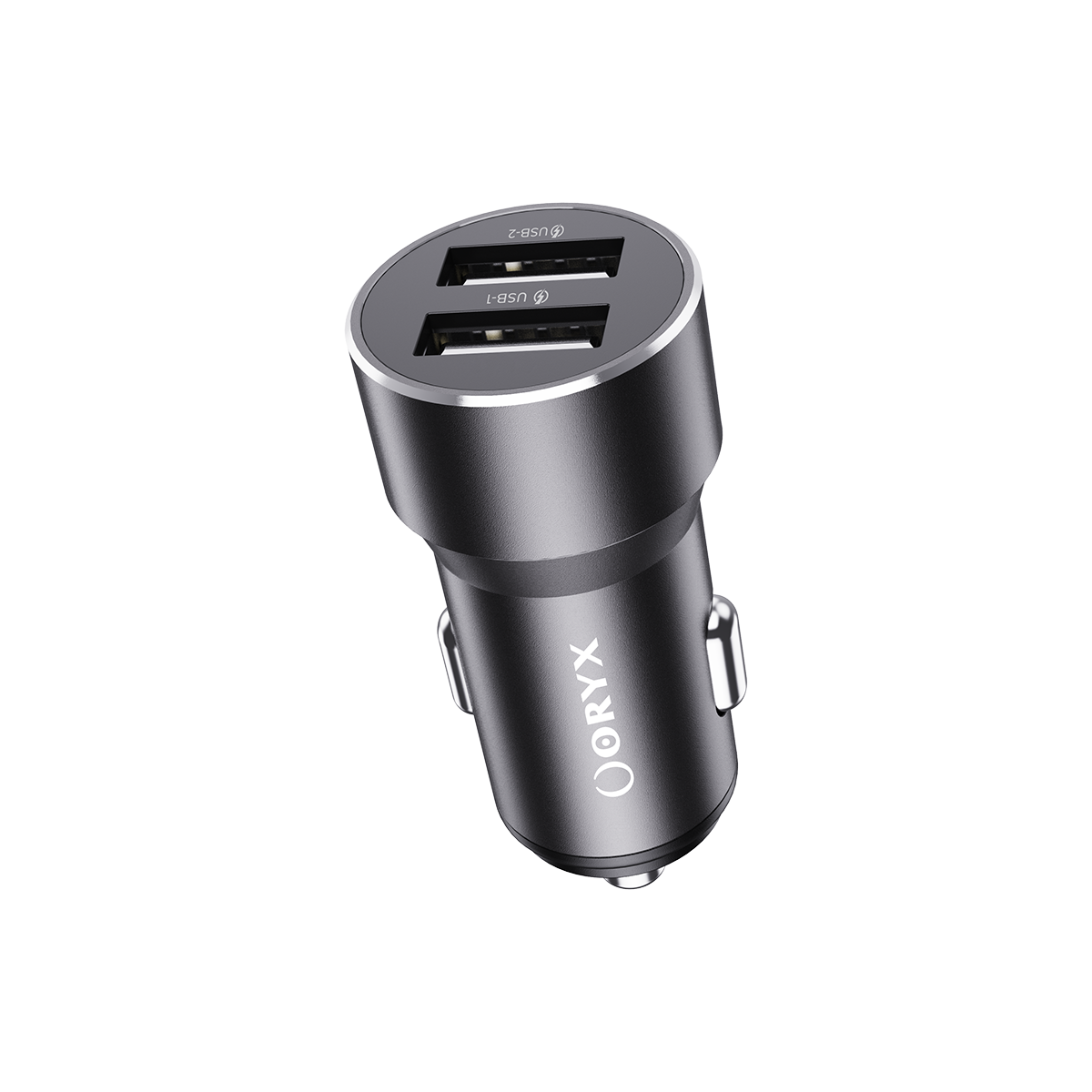 ORYX Chargeur de voiture, double port USB, 12W Noir