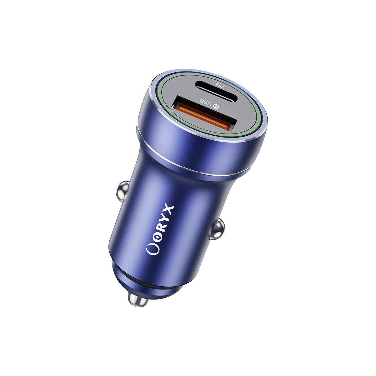 ORYX Chargeur de voiture rapide, Type-C et USB 20W Bleu