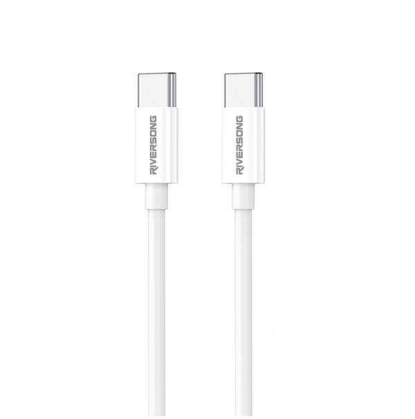RIVERSONG Lotus 08 (CT76) Câble de Charge Rapide 60W 3A,USB-C vers USB-C,1 M,GRIS CLAIR