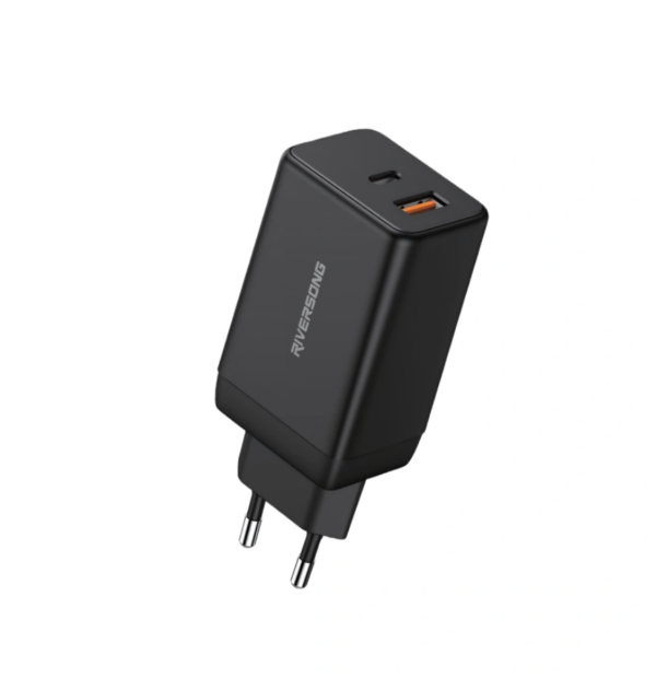 RIVERSONG PowerKub G65 Pro Chargeur Mural GaN 65W, Ultra-Compact, Charge Rapide PD3.0/QC3.0