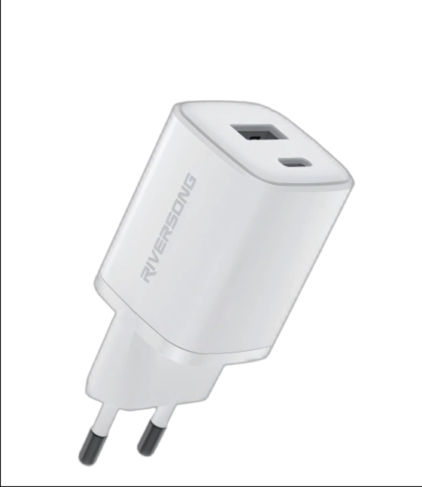 RIVERSONG SafeKub D6 - Chargeur Mural 30W Ultra-Compact, Protections Multiples, Blanc