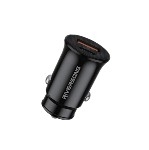 RIVERSONG Safari S9 - Chargeur Voiture Rapide 20W, Type-C/USB-A, Noir